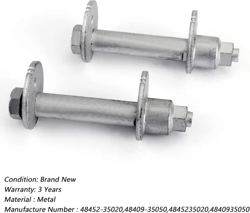Miniatura 3 de Kit de pernos de leva para automóvil, 2 unidades de placa de leva de control inferior para Toyota 4Runner 96-02 Tacoma 95-04