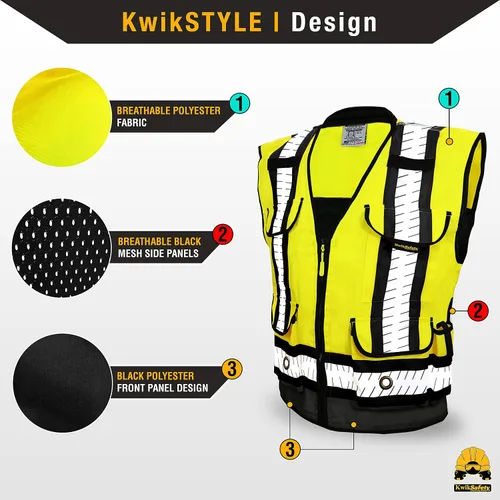 Miniatura 2 de KwikSafety - Charlotte, NC - GODFATHER Safety Vest [CUSHIONED COLLAR + TABLET POCKET] ANSI OSHA
