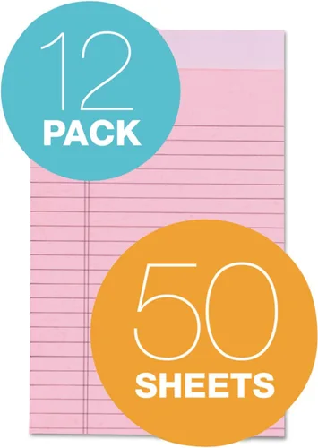Miniatura 2 de Tops Prism Plus - Bloc legal de 5 x 8 pulgadas, perforado, rosa, regla estrecha, 50 hojas por bloc de escritura, 100% reciclado, paquete de 12 Rosado