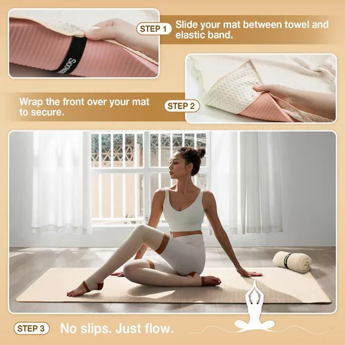 Miniatura 5 de Toalla de yoga caliente, toallas de microfibra antideslizante para yoga caliente, absorbente de microfibra, sudor, cubierta antideslizante, bikram