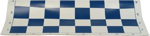 Miniatura 4 de WE Games Juego de ajedrez de viaje para torneos en azul eléctrico, tablero de ajedrez de vinilo enrollable de 20 pulgadas, 34 piezas de ajedrez