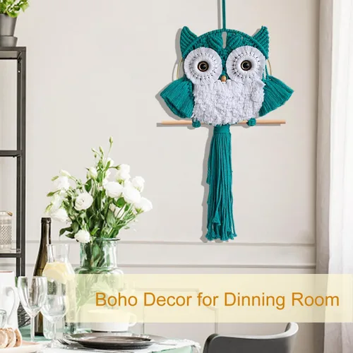 Miniatura 9 de ACEDSGN Tapiz de macramé para colgar en la pared, diseño bohemio hippy, tapiz hecho a mano, decoración de pared para cuarto del bebé, dormitorio