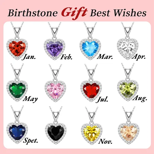 Miniatura 8 de GZWHD Collares con dije de corazón para mujeres y niñas, con circonita cúbica, regalo de San Valentín, día de la madre, Navidad, aniversario, regalo