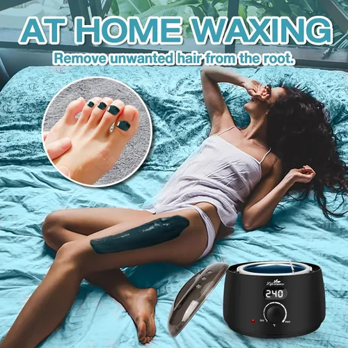 Miniatura 6 de Lifestance Kit de depilación para mujeres y hombres - Calentador digital L3 Amethyst Trace, forro de silicona para recipiente de cera, depilación