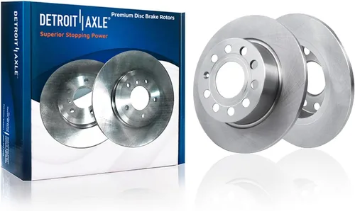 Detroit Axle - Rotores de freno traseros para Volkswagen Beetle Jetta Golf SportWagen Audi A3 2010 2011 2012 2013 2014 2015 2016 2017 2018 2019