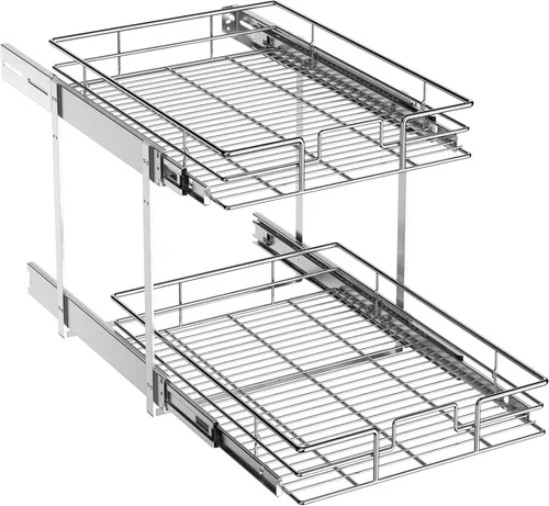 ROOMTEC Organizador de armario extraíble (13½ pulgadas de ancho x 21.5 pulgadas de profundidad), 2 niveles de almacenamiento extraíble para cajón de