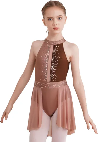 Miniatura 35 de CHICTRY Kids Girls Sparkly Rhinestone Ballet Gymnastics Leotards Modern Lyrical Dance Costume
