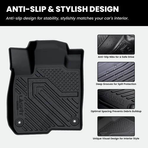 Miniatura 6 de LASFIT Alfombrillas para Honda Civic Sedan 2016-2021 y Hatchback 2017-2021 y Coupe 2016-2020, Alfombrillas de TPE de Ajuste Personalizado para Todo