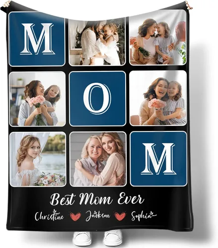 Miniatura 8 de Mantas personalizadas con fotos para mujeres y hombres, regalos de cumpleaños conmemorativos, manta personalizada de franela suave con mis propias