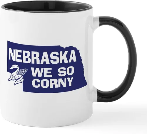 Miniatura 33 de CafePress I Love Nebraska Taza de café de cerámica de 11 oz (11.0 fl oz)