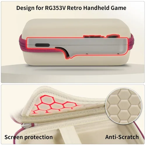 Miniatura 3 de PAIYULE Travel Case Compatible with RG353V/ RG353VS/ R36S Retro Handheld Game Console, Handheld Emulator Storage Holder Organizer, Android Game Beige