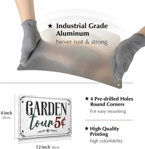 Miniatura 4 de Letrero de metal divertido para decoración de jardín, 12 x 8 pulgadas, letreros exteriores, regalos para jardinero, amante de las plantas