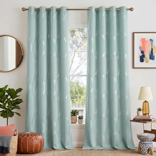Miniatura 60 de NICETOWN Paneles de Cortinas Opacas para Dormitorio - Tratamiento de Ventanas con Aislamiento Térmico, Ojales Sólidos, Cortinas Opacas con Diseño