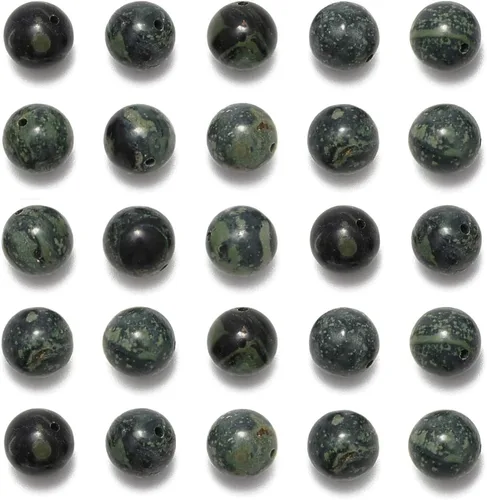 Miniatura 43 de NCB - 200 cuentas sueltas de turquesa africana de 0.15 pulgadas (4 mm) para joyería, cuentas semipreciosas naturales redondas y suaves con espaciador