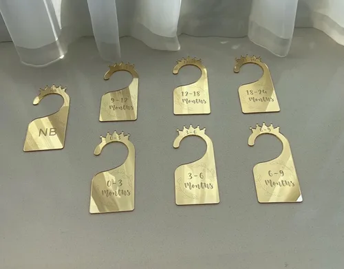 Miniatura 7 de Divisores de armario para bebé, juego de 7 organizadores de ropa de bebé con espejo acrílico para armario, hogar, guardería, desde recién nacidos