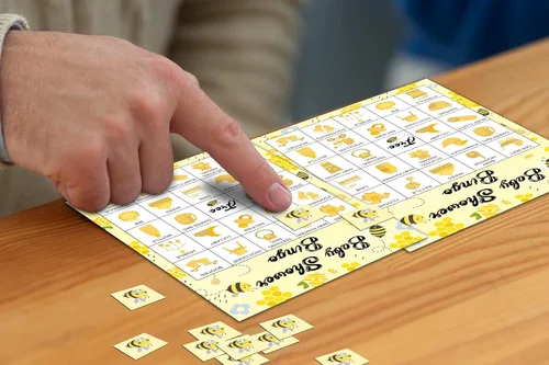 Miniatura 6 de Baby Shower Bingo - Juego temático de abeja para 24 jugadores para adultos y fiestas de revelación de género