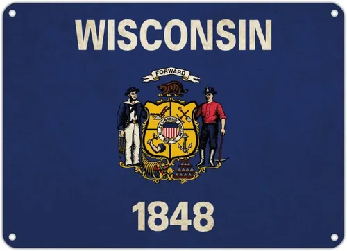 Miniatura 8 de Letrero de metal con la bandera de Iowa, recuerdo de la ciudad del país, decoración patriótica de pared del estado de Iowa, decoración de pared