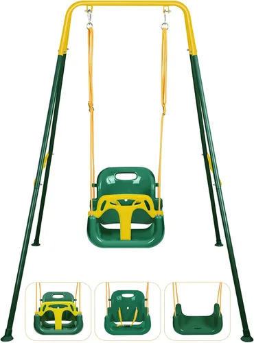 Miniatura 9 de Columpio 3 en 1 para bebé, plegable para interiores y exteriores, columpios multifuncionales para niños de 6 meses en adelante, fácil de montar