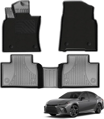 Miniatura 13 de IKABEVEM Alfombrillas compatibles con Toyota Camry 2018-2024 (no compatibles con modelos híbridos o AWD) – Forros de suelo de TPE de 1ª y 2ª fila