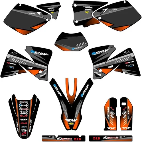 Miniatura 7 de Kit de base gráfica EXC Surge Black Senge 2001-2002 compatible con KTM