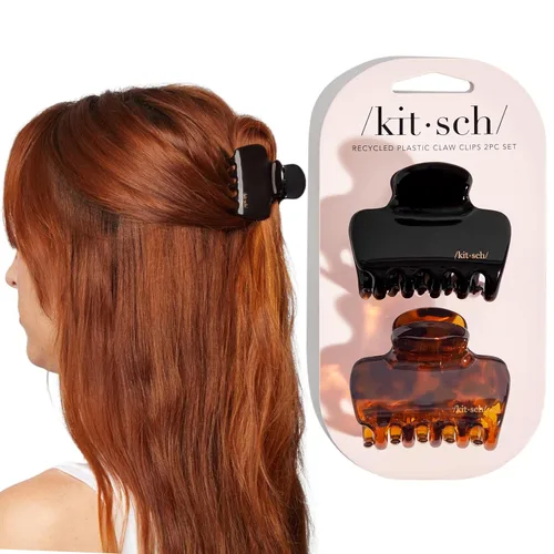 Miniatura 12 de Kitsch Pinzas grandes para el cabello para mujer, pinzas de pelo de moda, plástico mate, fácil agarre, perfectas para uso diario y ocasiones