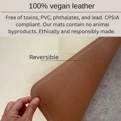 Miniatura 4 de Uniklook Tapete reversible de cuero vegano multiusos para niños, manta de pícnic infantil, impermeable, para silla alta, a prueba de arena, manta