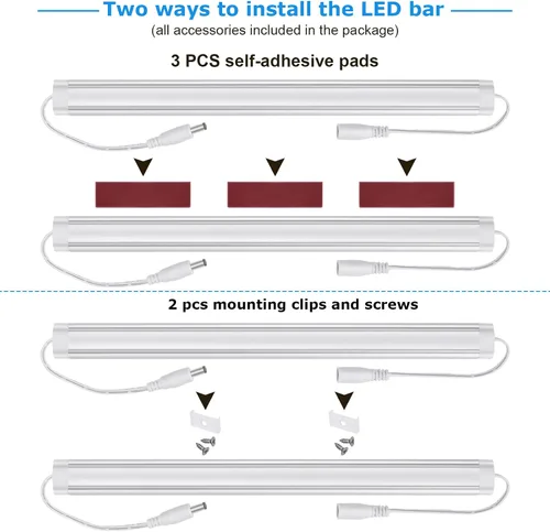 Miniatura 5 de Litever Kit de iluminación LED para debajo del gabinete, súper brillante, 6 barras de luz delgadas de 12 pulgadas, 31 W, 2000 lúmenes, regulable