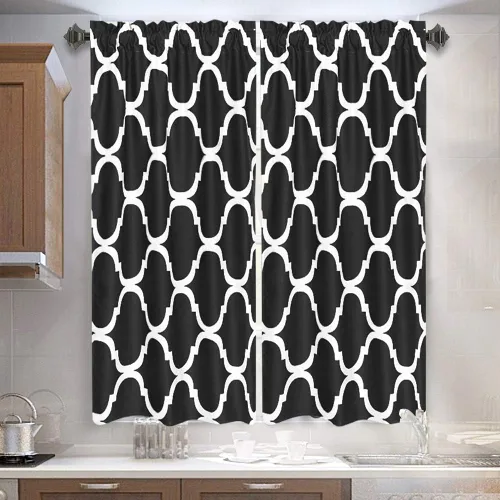 Miniatura 55 de Melodieux - Cortinas de bolsillo de moda marroquí para cocina, cafetería o baño, pequeñas ventanas