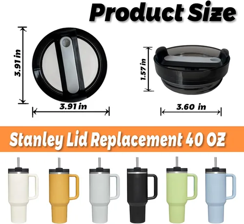 Miniatura 3 de Tapas de vaso de 40 onzas aptas para vaso Stanley, tapas de repuesto para vaso de viaje Stanley Adventure Quencher de 40 onzas, a prueba de derrames