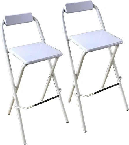 Miniatura 13 de Taburete de bar plegable de 30 pulgadas con respaldo, silla alta plegable, taburete de barra de altura de mostrador para cocina, oficina, fiesta