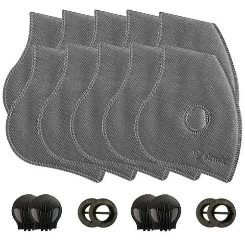 10 filtros de máscara PM2.5 de carbón activado y 4 válvulas de escape, filtros de máscara facial no tejidos de contaminación del aire, filtro de
