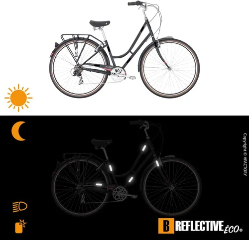 Miniatura 4 de Juego de 10 calcomanías reflectantes, seguridad para la visibilidad nocturna, autoadhesivo universal para bicicletas, cochecitos de bebés, cascos