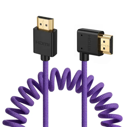 Miniatura 10 de 8K HDMI to Down HDMI High Speed Black Coiled Braided Cable for Sony A7S3 FX3 FX9 Canon C70 Z CAM E2 Camera Atomos Ninja V Shinobi SmallHD Portkeys