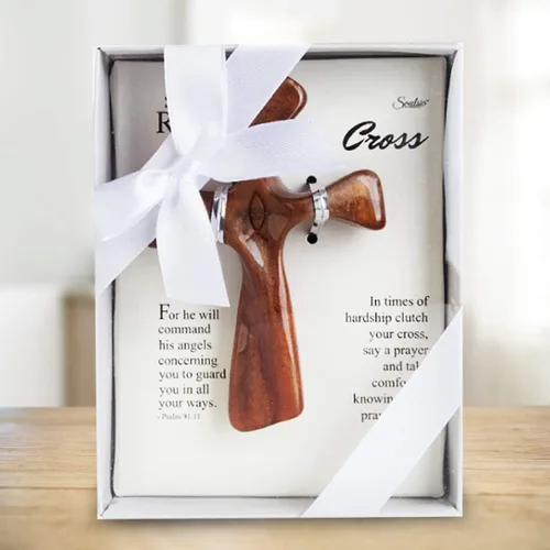 Miniatura 2 de Soothe My Restless Soul Prayer Cross, regalos de fe para mujeres, diseño de mano, reconfortante para agarrar, aferrarse y orar, regalo pacífico