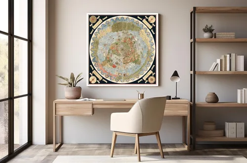 Miniatura 6 de Mapa histórico - Mapa del mundo, 1587, Urbano Monte - Arte de pared vintage - 24 x 24 pulgadas