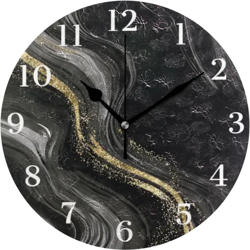 Miniatura 11 de Reloj de pared de amapola de maíz con flores azules, silencioso, sin tictac, funciona con pilas, 9.5 pulgadas para cocina, hogar, sala de estar