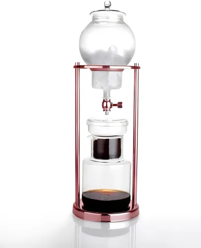 Miniatura 6 de Nispira Moderna Cafetera de Café Helado de Infusión Fría con Goteo Lento de Acero Inoxidable de Color Cobre 400mL de Vidrio de Borosilicato