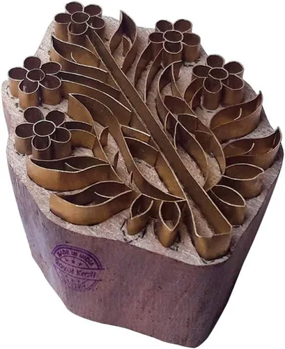 Miniatura 28 de Sello de Arcilla de Madera con Patrón de Loto de Latón para Impresión Rural BSCtag001