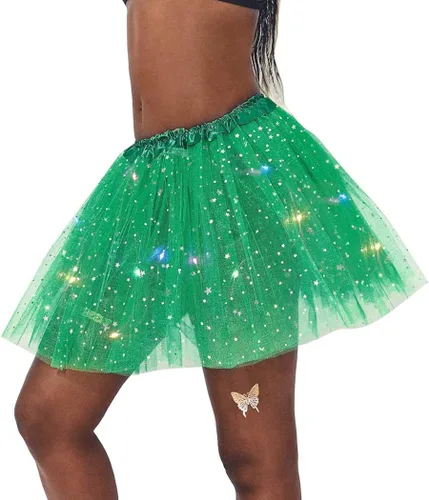 Miniatura 6 de RELBCY Falda tutú LED para mujer, tutú de tul iluminado, falda tutú en capas de neón, disfraz de tutú para fiesta de festival, para mujeres y niñas