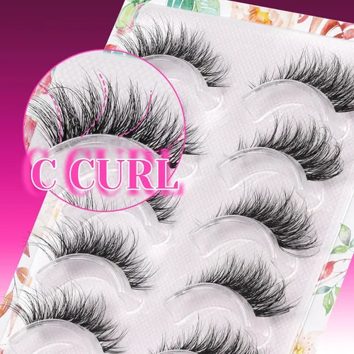 Miniatura 79 de Veleasha Pestañas postizas de manga puntiagudas, 100% hechas a mano, aspecto natural, pestañas postizas ligeras con banda transparente suave