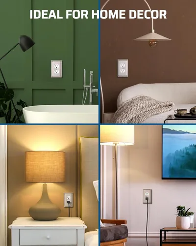 Miniatura 6 de DEWENWILS Sunken Pearls - Placa decorativa de pared para interruptor, cubierta para tomacorrientes, receptáculo de duplex simple