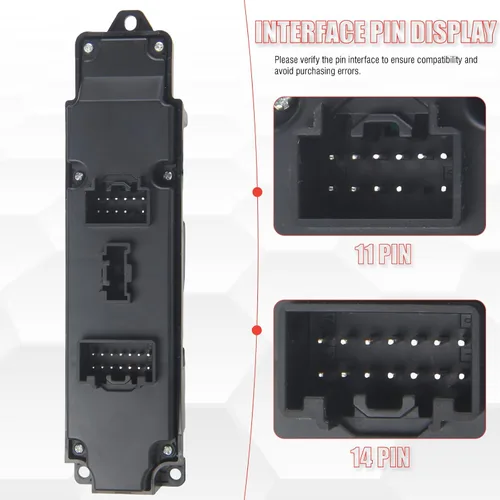 Miniatura 4 de DF73-66-350B Interruptor de ventana eléctrica maestro lado del conductor compatible con Mazda 2 2011 2012 2013 1.5L L4