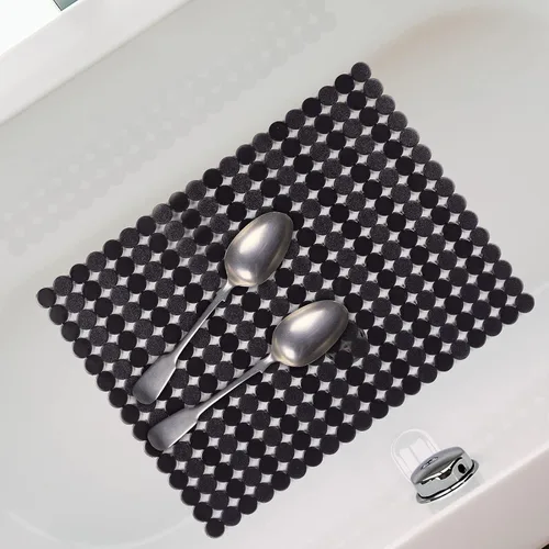 Miniatura 7 de Paquete de 2 alfombrillas para fregadero de cocina de acero inoxidable/cerámica, protectores ecológicos de PVC para la parte inferior del fregadero