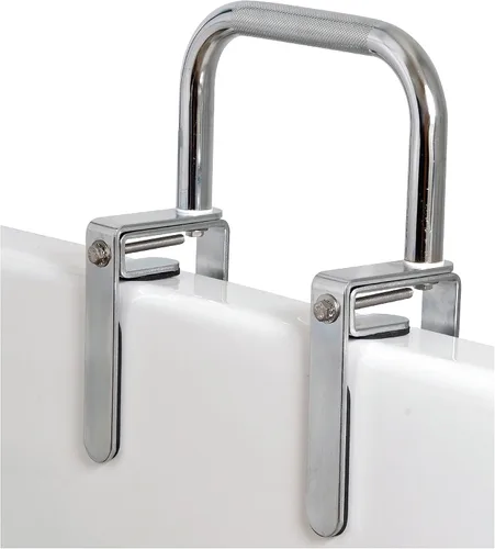 Miniatura 8 de Carex Barra de agarre Tri-Grip para bañera con acabado cromado, barra de agarre para bañera para personas mayores y discapacitados, marco