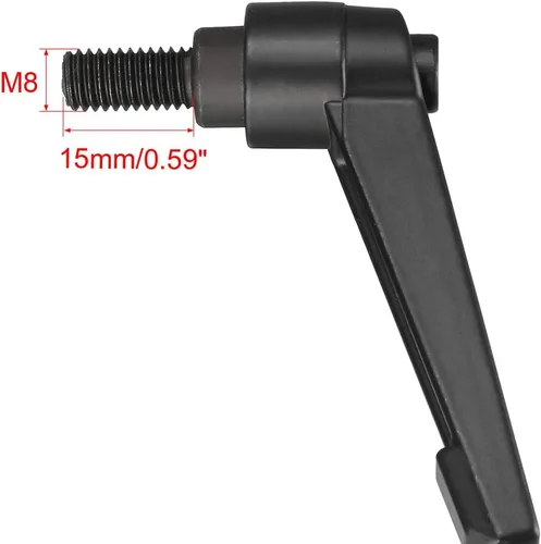 Miniatura 3 de uxcell M8 x 0.591 in mango ajustable palanca de sujeción rosca botón trinquete macho roscado perillas de bloqueo de tornillo giratorio perno