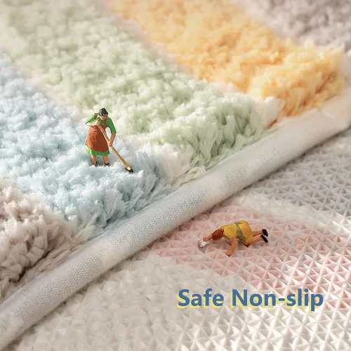 Miniatura 8 de Tapete de baño con diseño de arcoíris, absorbente de agua, antideslizante, de microfibra suave, para bañera, fregadero, ducha y baño, bonito tapete