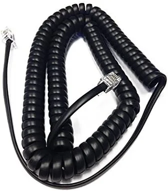 The VoIP Lounge Reemplazo de 12 pies negro receptor de auricular rizado cable para Shoretel Mitel IP teléfono 110 115 210 212 230 G 265 420 480 480G