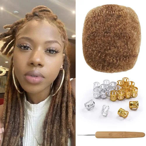 Miniatura 29 de Extensiones Loc de 10 pulgadas de grosor de cabello humano de 10 pulgadas, 10 hebras, extensiones de rastas de cabello humano para mujeres
