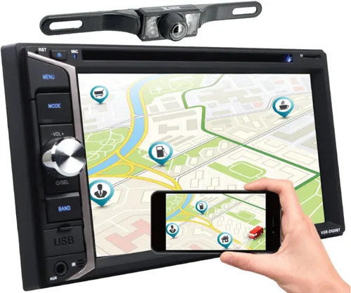 Gravity D920BT - Receptor estéreo de coche de 6.2 pulgadas, 200 vatios, doble DIN 2DIN, pantalla táctil HD con DVD/CD/MP3/FM/USB/SD, compatible con