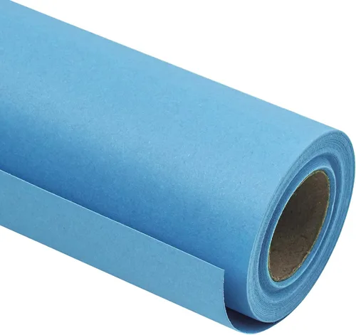 Miniatura 18 de RUSPEPA Rollo de papel de regalo azul marino kraft, 17.5"x 393" (32.8'), papel de regalo reciclable azul para regalos de cumpleaños, cubierta